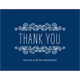 Navy Woodcut Scroll Thank You Folded Note Cards Image 3 of 3
